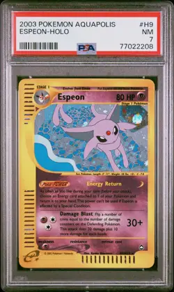2003 POKEMON AQUAPOLIS #H9 ESPEON-HOLO PSA 7 - Image 1