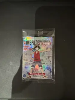 Bandai Namco One Piece CCG Monkey.D.Luffy US Voyage Promo Holo Card - Image 1