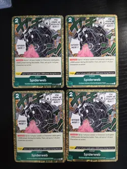 4x One Piece TCG Kingdoms Of Intrigue - Spiderweb OP04-035 Rare - Playset - Image 1