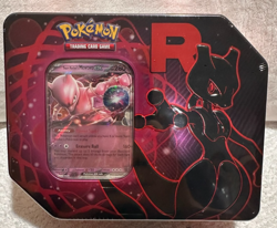 Pokemon TCG ~Team Rocket Tin~ Mewtwo Ex - 5 Booster Packs + Promo - NEW SEALED - Image 1