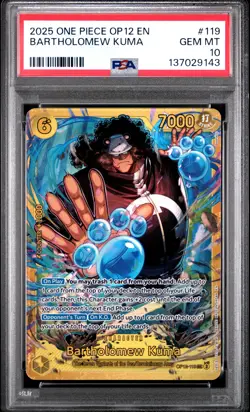 2025 ONE PIECE OP12-LEGACY OF THE MASTER #119 BARTHOLOMEW KUMA PSA 10 - Image 1