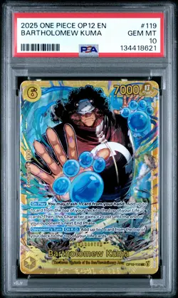2025 ONE PIECE OP12-LEGACY OF THE MASTER #119 BARTHOLOMEW KUMA PSA 10 - Image 1