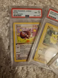 Psa 8 Graded Vintage Pokemon Cards Bundle. Pikachu, Eevee And Maigkarp - Image 4