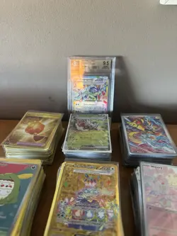 1000+ Pokemon Cards, 1x 9.5 Graded Slab, 2 tins, 4 folders Job lot bundle - Image 2
