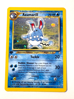 Azumarill 2/111 1st Edition Holo Rare NM/MT Card 2000 Pokemon Neo Genesis - Image 1