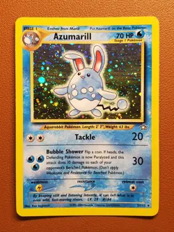 Azumarill - 2/111 Neo Genesis Unlimited Holo Rare Pokemon TCG Card - NM - Image 1