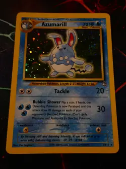 MP (Holo-Bleed) Pokemon AZUMARILL Card NEO GENESIS Set 2/111 Unlimited Rare Play - Image 1