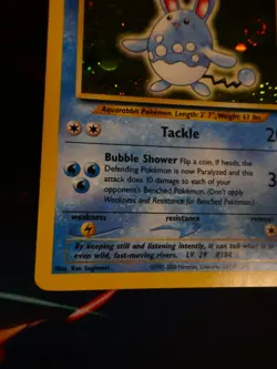 MP (Holo-Bleed) Pokemon AZUMARILL Card NEO GENESIS Set 2/111 Unlimited Rare Play - Image 3