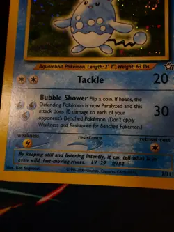 MP (Holo-Bleed) Pokemon AZUMARILL Card NEO GENESIS Set 2/111 Unlimited Rare Play - Image 4