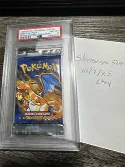 First Edition Pokemon Base Set Charizard Shadowless Booster Pack PSA 8 Nm - MT - Image 1