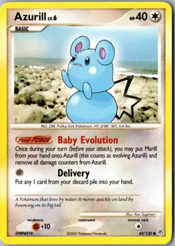 Azurill 69/130 Common Diamond and Pearl LP Pokemon Card - Image 1
