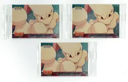 Three 1999 SEALED Pokemon Topps Mewtwo Super Psychic Holo Foil Movie Promo Cards - Image 1