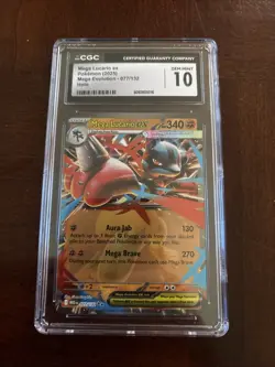 Pokemon Mega Lucario EX Holo Card Full Art 77/132 Mega Evolution Series CGC 10 - Image 1