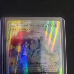 Pokemon Tag Team Reshiram Zekrom GX Holo Card 259/236 Secret Sm-Cosmic Eclipse - Image 2