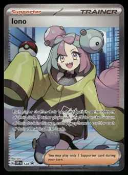 Iono SV: Scarlet & Violet Promo Cards SVP124 Full Art Pokemon Card - Image 1