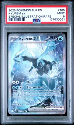 2025 POKEMON BLK EN-BLACK BOLT SPECIAL ILLUSTRATION RARE #165 KYUREM EX PSA 9 - Image 1