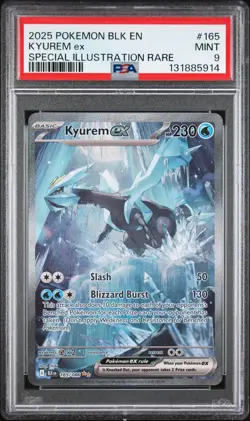 2025 POKEMON BLK EN-BLACK BOLT SPECIAL ILLUSTRATION RARE #165 KYUREM EX PSA 9 - Image 1