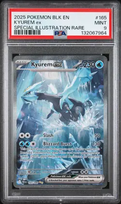 2025 POKEMON BLK EN-BLACK BOLT SPECIAL ILLUSTRATION RARE #165 KYUREM EX PSA 9 - Image 1