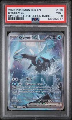 2025 POKEMON BLK EN-BLACK BOLT SPECIAL ILLUSTRATION RARE #165 KYUREM EX PSA 9 - Image 1