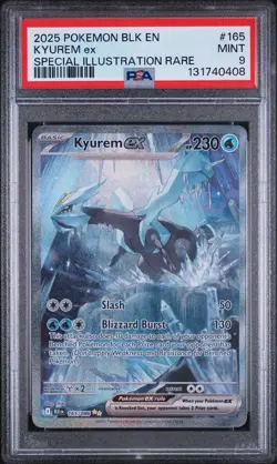 2025 POKEMON BLK EN-BLACK BOLT SPECIAL ILLUSTRATION RARE #165 KYUREM EX PSA 9 - Image 1