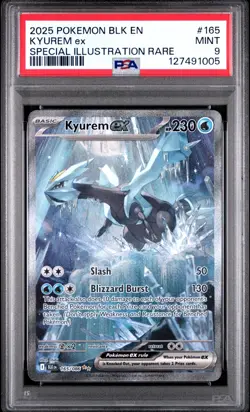 2025 Pokemon Black Bolt BLK En Kyurem Ex Special Illustration Rare #165 PSA 9 - Image 1