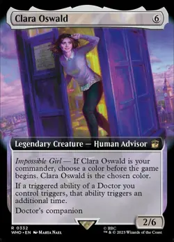 1x Clara Oswald ~ Extended Art Light Play, English Doctor Who MTG Magic - Image 1