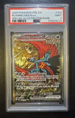 Pokemon Roaring Moon ex Special Illustration Rare PSA 9 Prismatic Evolutions 16. - Image 1