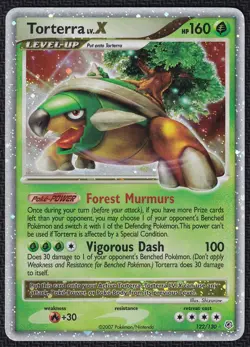 Pokemon Torterra LV.X 122/130 Holo Diamond & Pearl Base Set - Image 1
