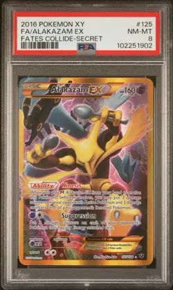 2016 Pokemon Xy Fates Collide Alakazam EX Fa Fates Collide-Secret PSA 8 #125 - Image 1
