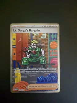 2025 Pokemon Lt. Surge's Bargain Trainer 185/132 Me01: Mega Evolution Holo - Image 1