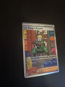 2025 Pokemon Lt. Surge's Bargain Trainer 185/132 Me01: Mega Evolution Holo - Image 3