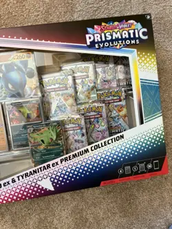 Pokemon Prismatic Evolutions Sams Club Lucario Tyranitar Premium Collection Box - Image 3