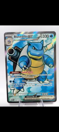Pokemon 2023 Scarlet & Violet 151 Blastoise EX 184/165 Ultra Rare Full Art NM - Image 1