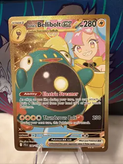 Iono's Bellibolt EX 188/159 Gold Hyper Rare Pokemon TCG Journey Together - Image 1