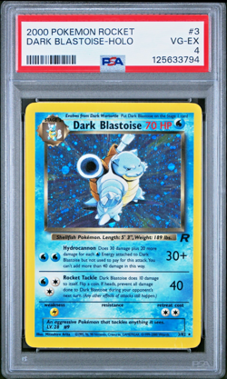 PSA 4 2000 Team Rocket Dark Blastoise 3/82 Holo Foil Pokemon Unlimited - Image 1