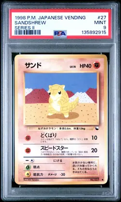 1998 POKEMON JPN VENDING SER II #27 SANDSHREW PSA 9 - Image 1