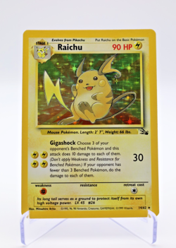 1999 Pokemon - Raichu - Fossil Set - Holo Rare 14/62 [LP] - Image 1