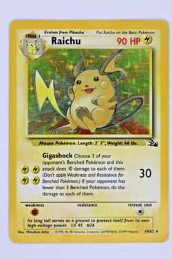 1999 Pokemon - Raichu - Fossil Set - Holo Rare 14/62 [LP] - Image 3
