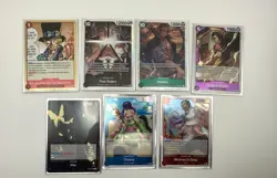 One Piece TCG Lot Of 7 Shanks Otama Imu Five Elders Monkey D Garp W/sleeves - Image 1