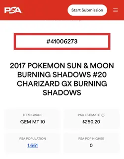 2017 Pokemon Charizard GX 20/147 Burning Shadows PSA 10 Gem Mint SM3 🔥 - Image 3