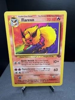 Pokemon TCG WOTC Jungle Flareon 19/64 Regular Non Holo Rare Unlimited LP/MP - Image 1
