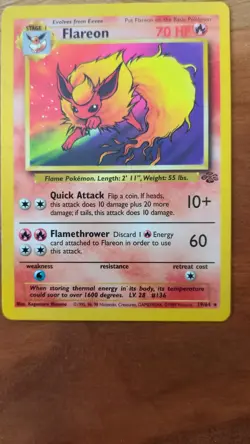 Flareon 19/64 Jungle Regular Pokemon TCG Rare Vintage Card Lightly Played - Image 4