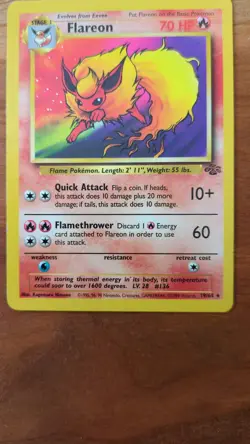Flareon 19/64 Jungle Regular Pokemon TCG Rare Vintage Card Lightly Played - Image 5