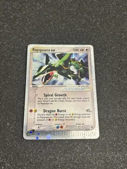 Pokemon TCG Rayquaza EX Ultra Rare Dragon Card 97/97 LP+/NM- Condition - Image 1