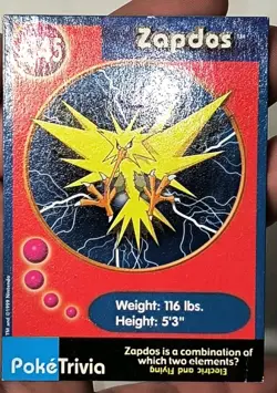 Vintage Zapdos Poke Trivia BK Mewtwo Strikes Back Burger King Pokemon Movie Card - Image 5
