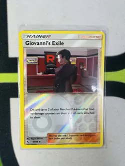 Giovanni's Exile 57/68 Reverse Holo Hidden Fates Pokemon Card NM - Image 1