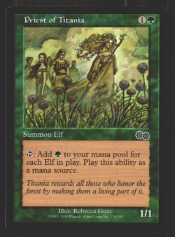 Priest of Titania Urza's Saga x1 LP MTG - English - Image 1