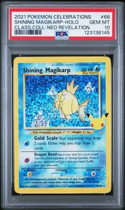 2021 Pokemon Celebrations Shining Magikarp #66 Holo Classis Coll. PSA 10 - Image 1