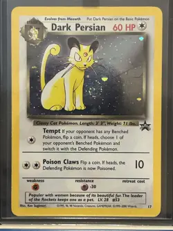 Vintage Pokemon WOTC Dark Persian Black Star Promo TCG Card Beautiful Swirl - Image 1
