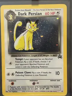 Vintage Pokemon WOTC Dark Persian Black Star Promo TCG Card Beautiful Swirl - Image 2